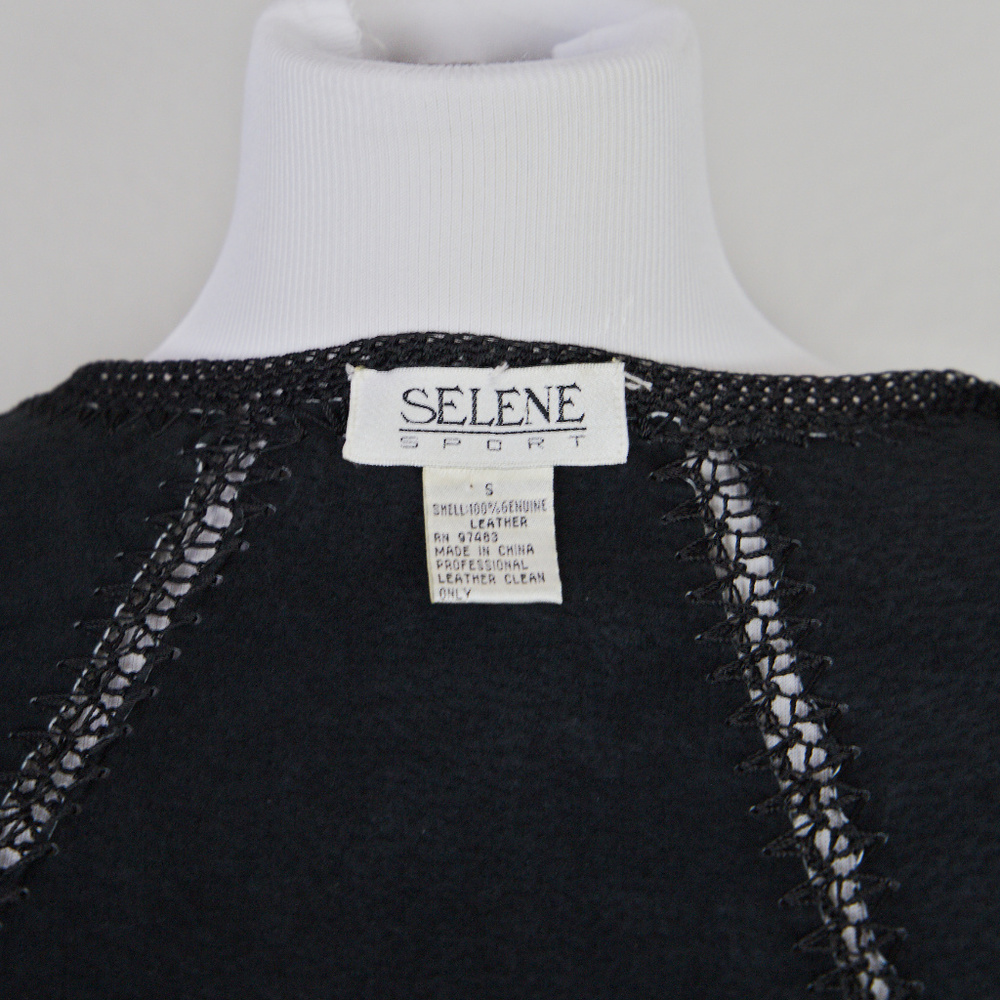 Leather Suede Patchwork Jacket Crochet Knit - image 7